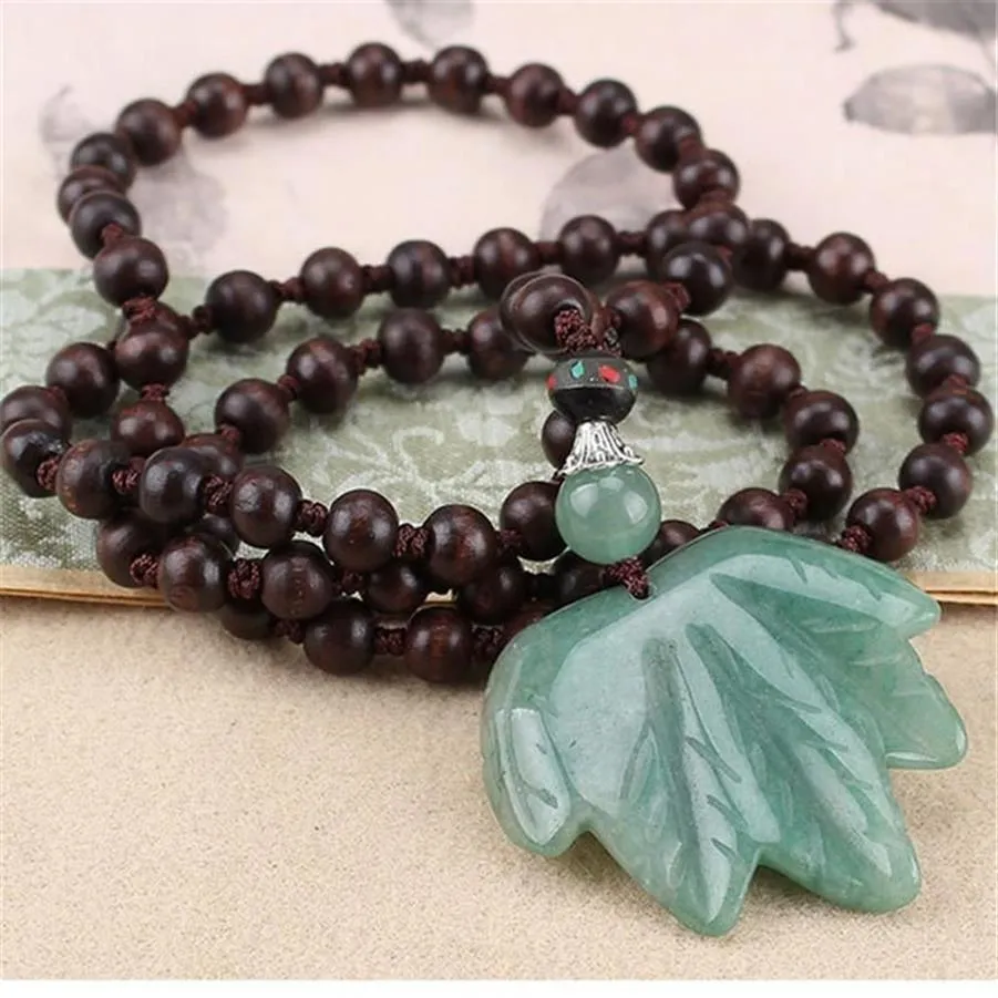 Collares colgantes Vintage Nepal Largo Budista Mala Collar de cuentas de madera Étnico Bohemio Boho Buda Joyería de la suerte para mujeres Hombres1233x