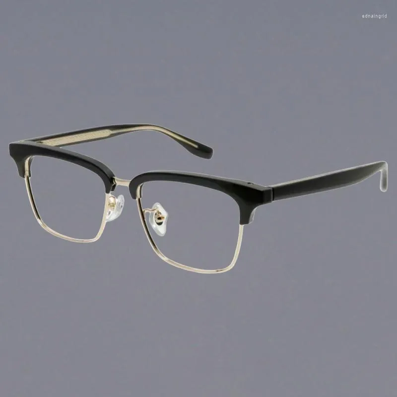 Lunettes de soleil Cadres Semi-Sans monture Acétate Carré Lunettes de vue pour femmes avec monture Designer Lunettes à sourcils personnalisées Lunettes de prescription pour hommes