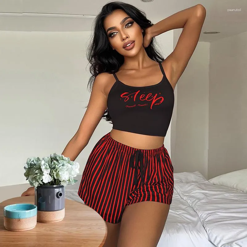 Vrouwen Nachtkleding Sexy Thuis Pyjama Sets Zomer Loungewear Mouwloze Tops Shorts 2 Stuks Nachtkleding Vrouwen Pijama Kleding