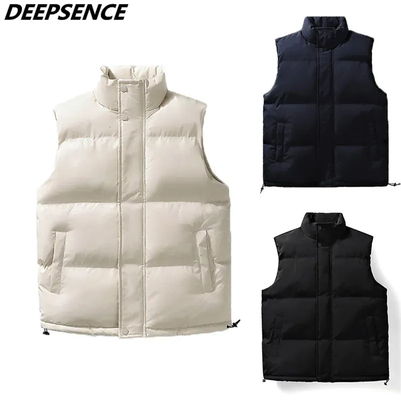 Gilets pour hommes Hommes gilet veste chaude sans manches vestes automne hiver imperméable à l'eau fermeture éclair manteau col roulé décontracté marque gilets veste femmes hommes quotidien 231009