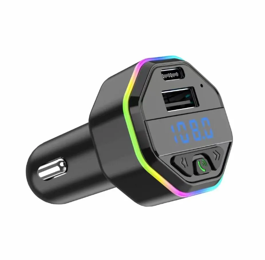 G43 G44 Wireless Car Kit 3.1A med typ-C-port USB C Fast Charging Car Charger Mp3 Player Handsfree Kit Bluetooth Car FM Sändare