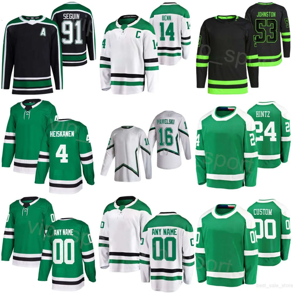 Kobiety mężczyzn młodzież hokej 53 Wyatt Johnston Jerseys 21 Jason Robertson 14 Jamie Benn 16 Joe Pavelski 24 Roope Hintz 4 Miro Heiskanen 91 Tyler Seguin Niestandardowy numer nazwy