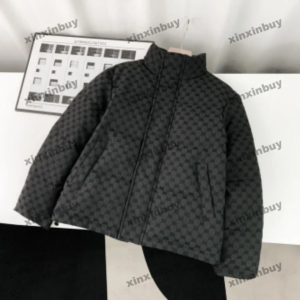 Xinxinbuy Men Designer Coat Down JacketダブルレターJACQUARDファブリックポケット長袖女性グレーブラックカーキM-3XL