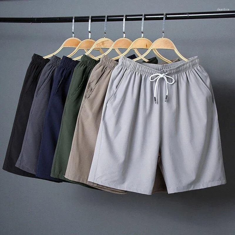 Herr shorts plus size l-8xl Men Sport Summer Fashion Cotton Stretch Slim Loose Dreawstring Elastic Midje strandkläder Boardshorts