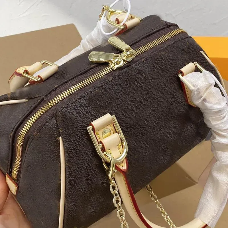 Crossbody Shoulder Bag Vintage Handbag Lady Tots Fashion Letter Cavas Genuine Leather Hand Bags Wallet Detchable Golden Chain 9090
