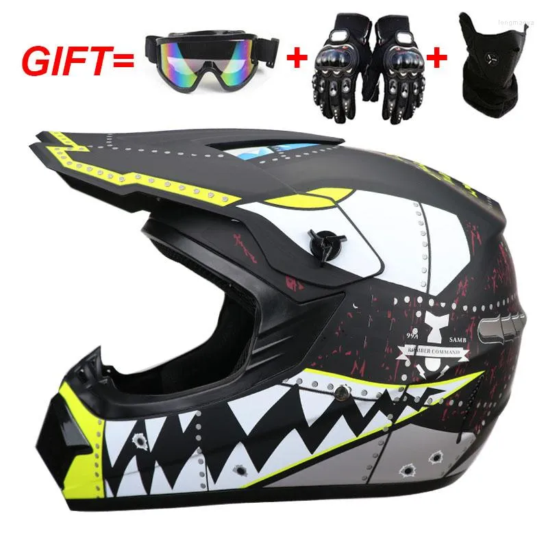 Casques de moto Casque tout-terrain léger professionnel Racing ATV Véhicule Downhill DH Cross Livré avec 3 cadeaux gratuits