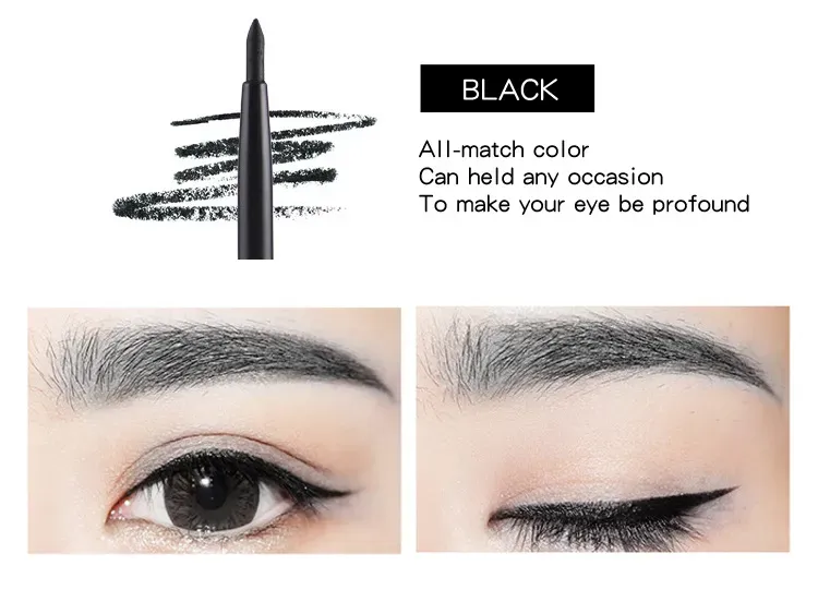 New Waterproof Eyeliner Eyebrow Pencil Cosmetic Makeup Tools Automatic Retractable Rotary Black Brown makeup 