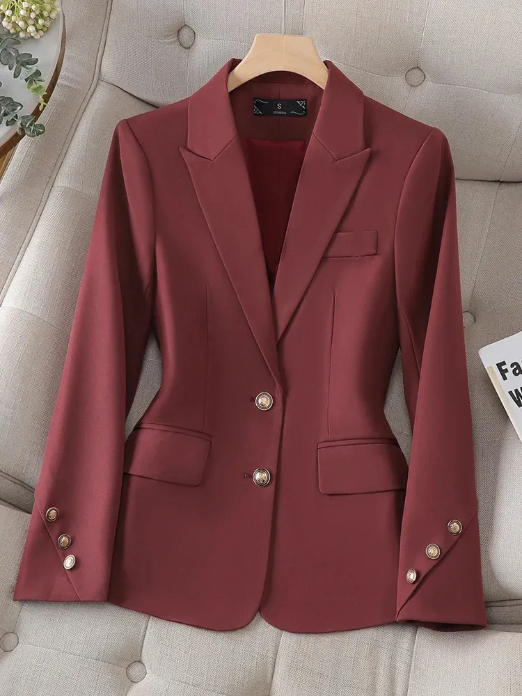 Womens Suits Blazers Long Sleeve Business Work Wear Women Blazer Ladies  Black Khaki Red Solid Female Slim Formal Jacket For Autumn Winter 231009  From Niao01, $28.49