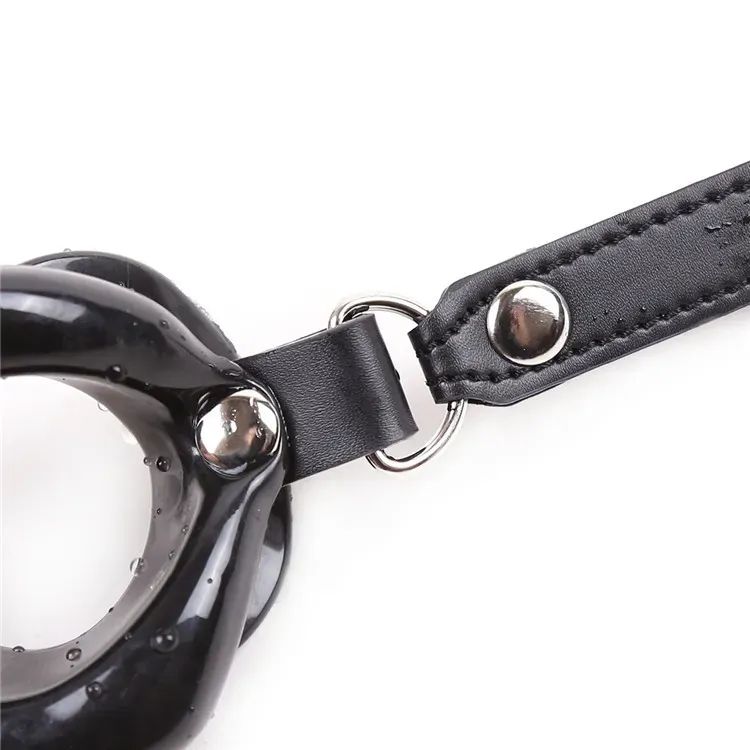 Newest Fetish Oral Sex Products PU Leather Rubber Open Mouth Gag For Man Woman BDSM Bondage Lips O Ring Gag Sex Toys For Couples