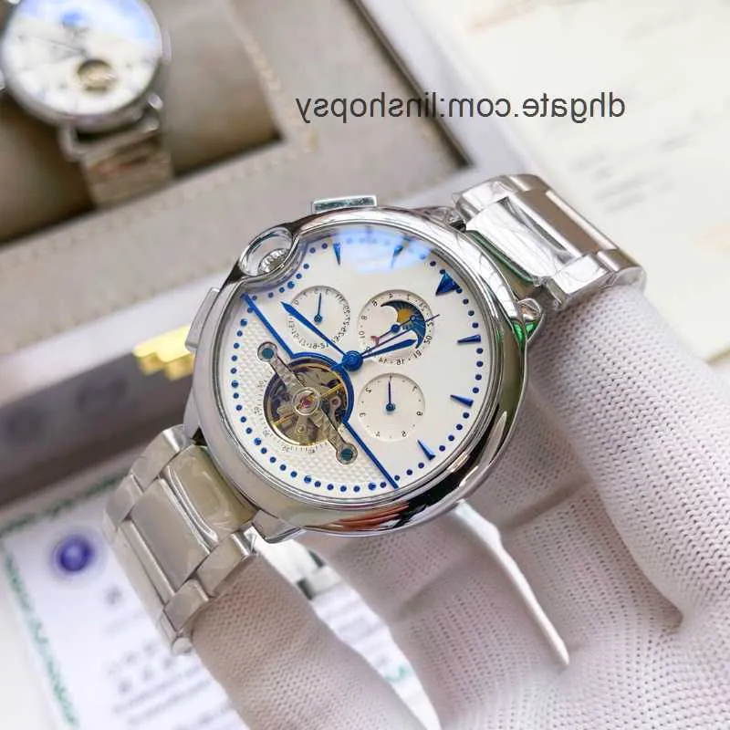 Fashion Trend Mechanical Watch Designer Men Bias Blue Light Balloon Belt Multi-functional Automatic Watch Waterproof Leather Watch 316l Stainless Steel Strap X2cc