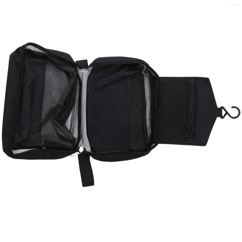 Bolsas de almacenamiento Bolsa de aseo para hombre negra Colgando Kit de afeitado de viaje Organizador Accesorio perfecto