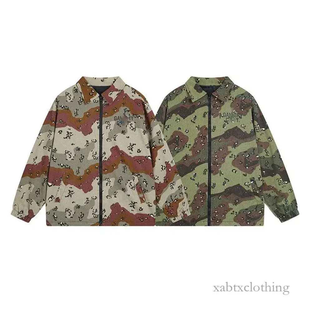 2023 NY DESIGNER JACKE NY LÖSNING Tryckt Desert Camouflage Coach Jacket High Street Lapel Trend Casual Zipper Jacket