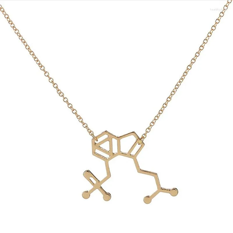 Chains Wholesale Jewelry 10pc Mushrooms Molecule Chemistry Structure Pendant Gold Silver Plated Women Charm