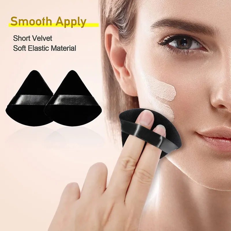 Sponge Applicators Set with 6 Velvet Triangle Powder Puffs for Face ...