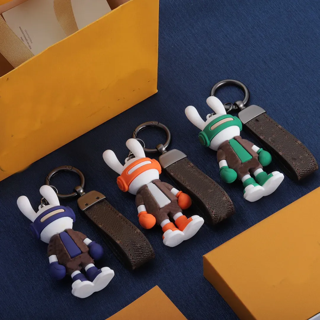 Plastic Cement Rabbit Doll Car Keychain For Men womens key chain Couples Key Ring Accessories Bag Hanging Accessories Luxurious Jewelry W-5