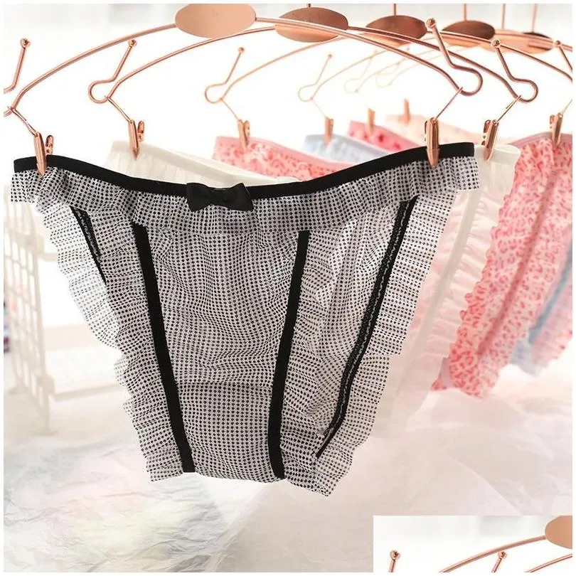 سراويل داخلية 3x شبكة G-String Girl Girl Lace Lace Lingerie Enderpants Interpants Thong للفتيات الصغير