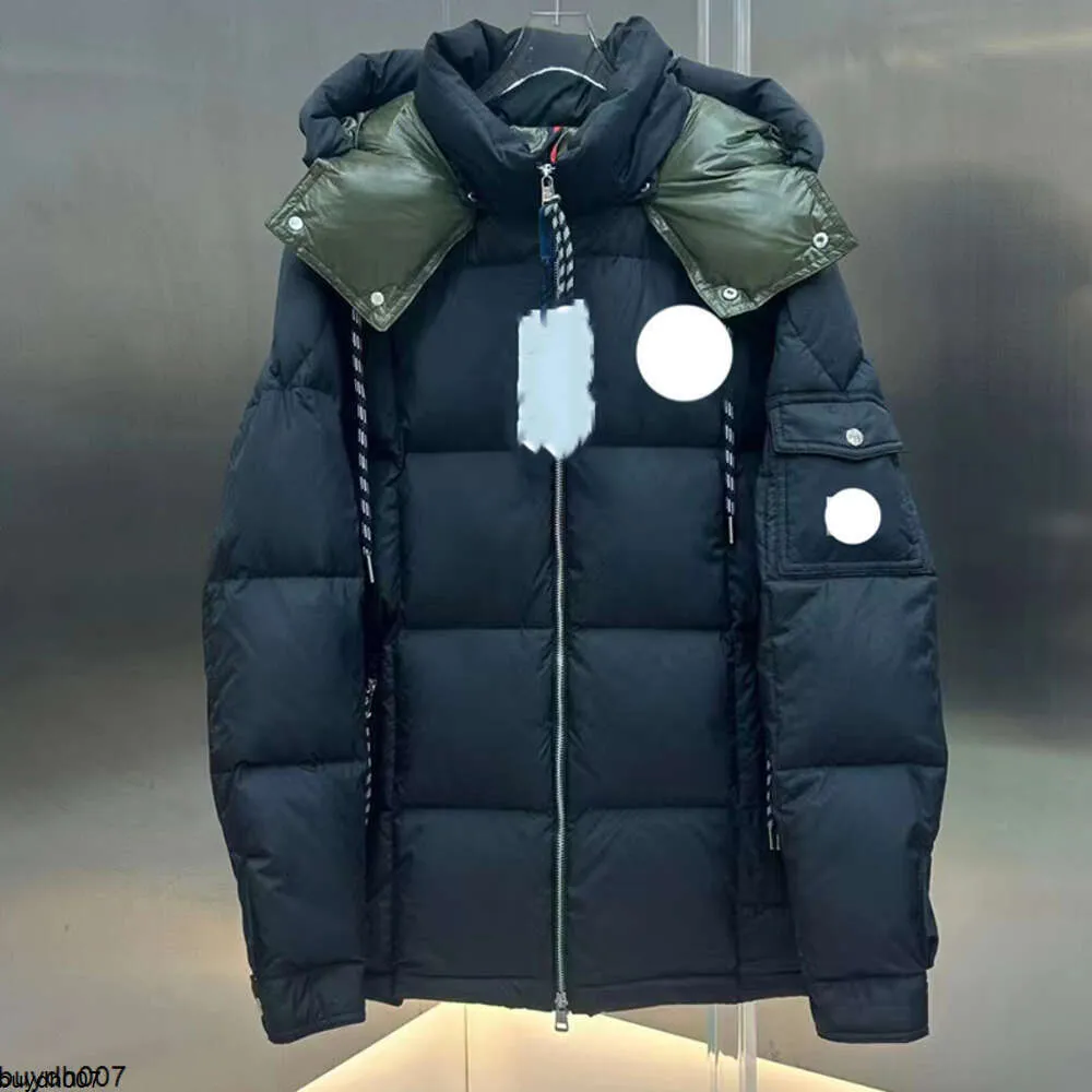 8ga2 Parkas en duvet pour hommes Designe Badge brodé Collier rectangulaire pour femmes Manteau contrasté à capuche Automne Hiver Veste thermique épaissie Top Taille 1/2/3/4/5