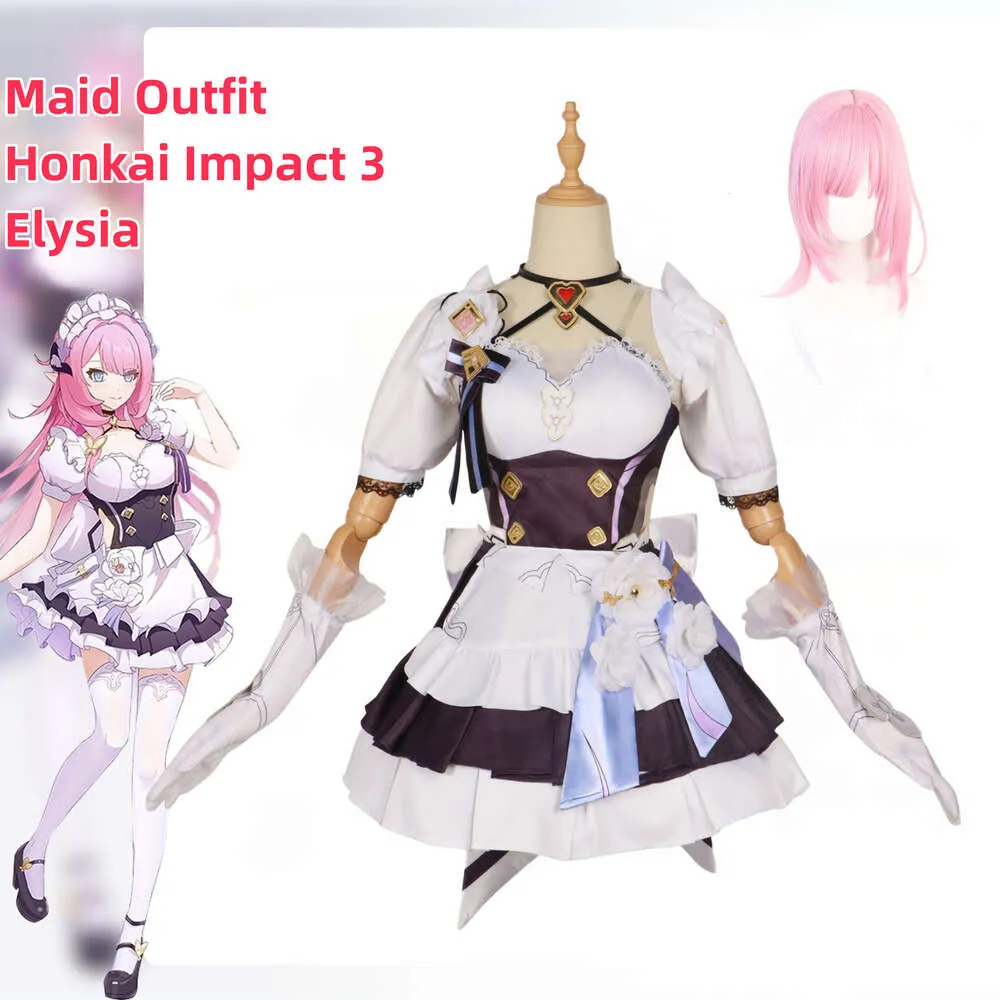 Costume da cameriera Gioco Honkai Impact 3 Elysia Cosplay Costumecosplay