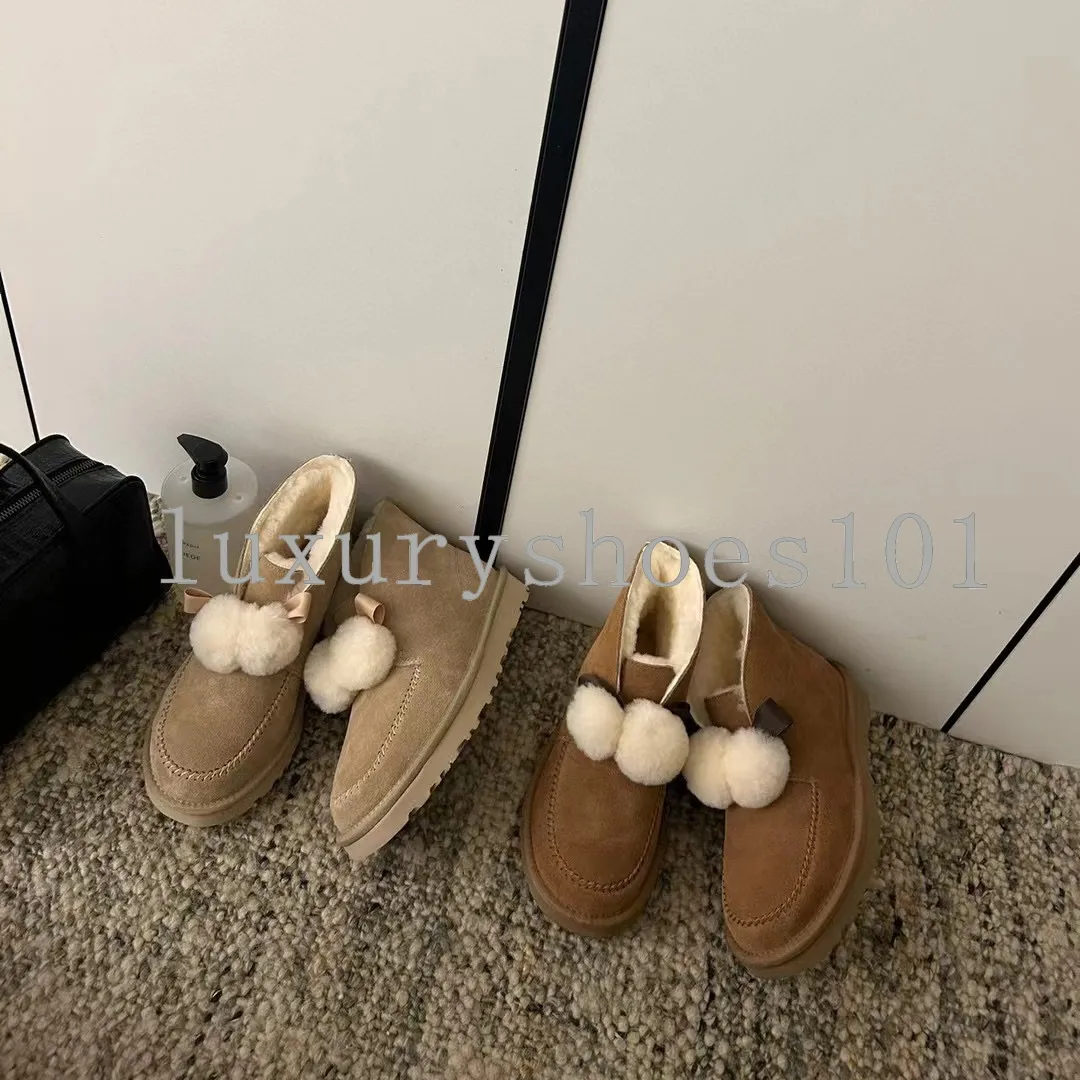 Snow Boots Designer Boots Women Boots Australia Warm Furry Slides Women Fashion Mini Half Boot Winter Platform Australia Tazz Slippers Wool Cotton Sandal