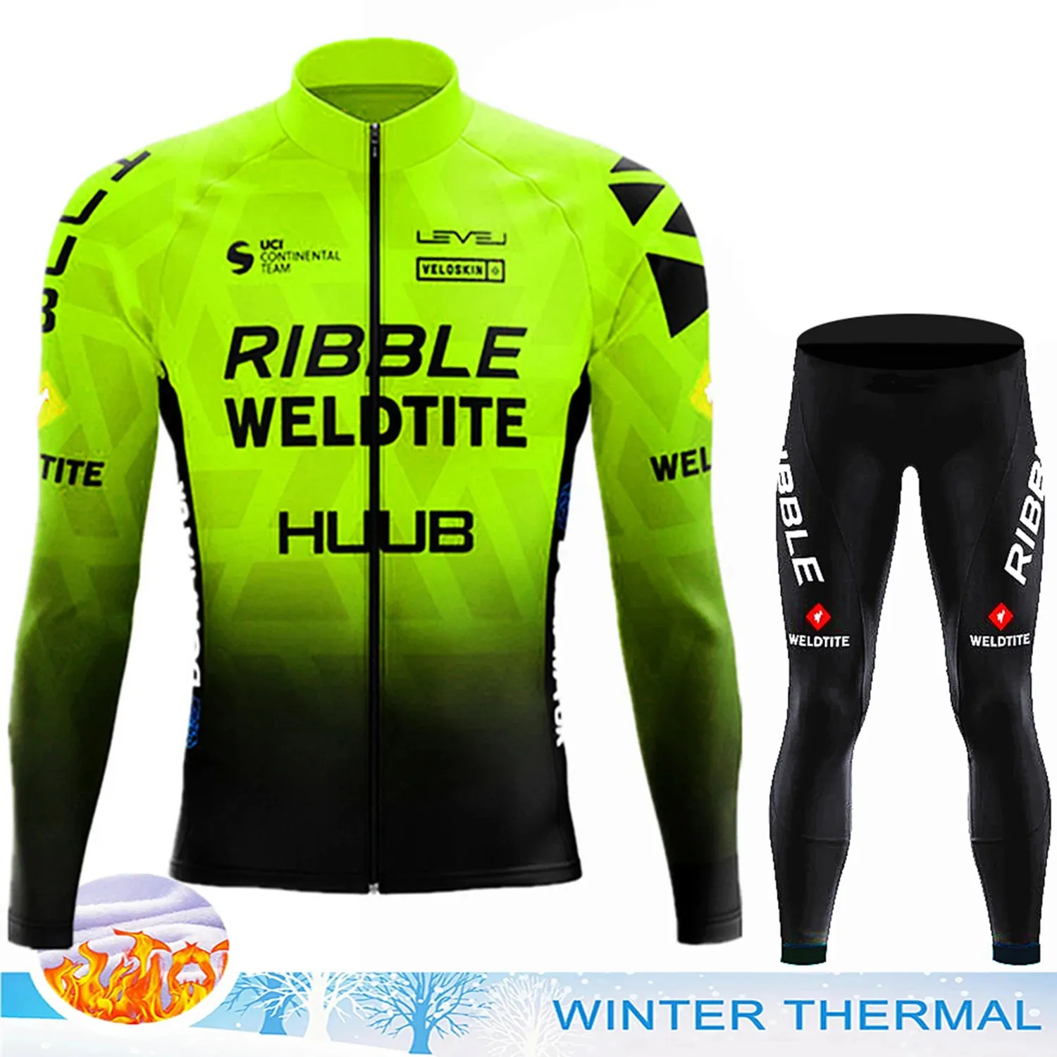 Tenue Cycliste Homme Gatorade Maillot Cyclisme Maillot VTT Hiver Thermique Fleece Longues Manches Pantalons à Pantalon Vtt Homme