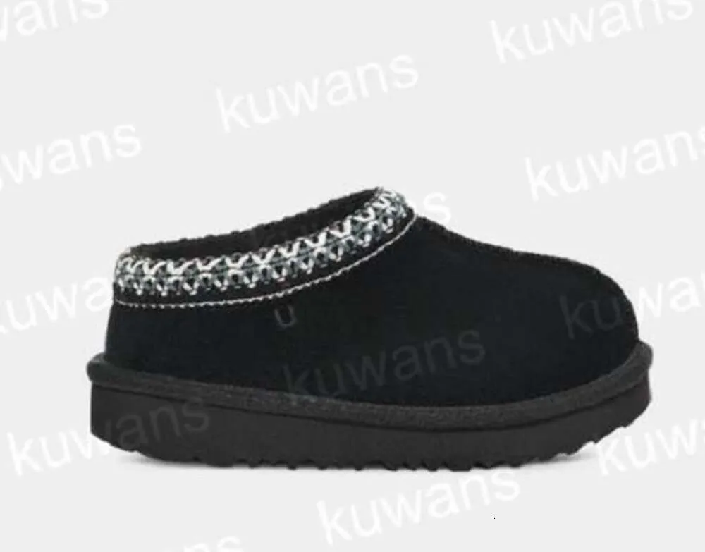 Criança Tasman II Chinelos Tazz Sapatos de bebê Crianças Pele de Castanha Slides Pele de Carneiro Shearling Clássico Ultra Mini Bota Mules de Inverno Slip-on Lã Little Big99118 3 2