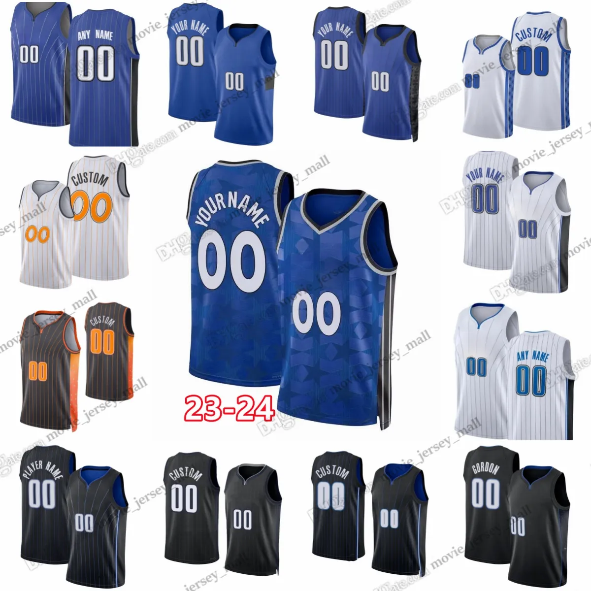 Nouveaux maillots de basket-ball imprimés sur mesure 2023-24 Isaac Fultz Carter Jr. Harris Banchero Joe Ingles Wagner Suggs Black Anthony Wagner Okeke Howard Houstan Harris