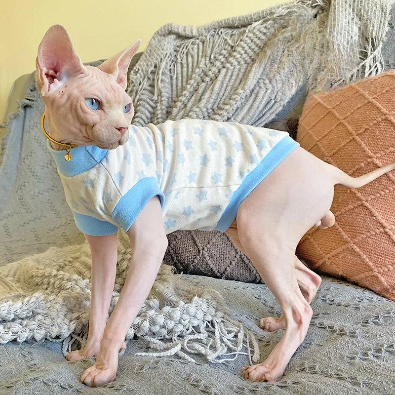 Cat Costumes Hairless Clothing Autumn Pure Cotton Belly Protection Air Conditioning Room Elastic Vest Sphinx German Pet