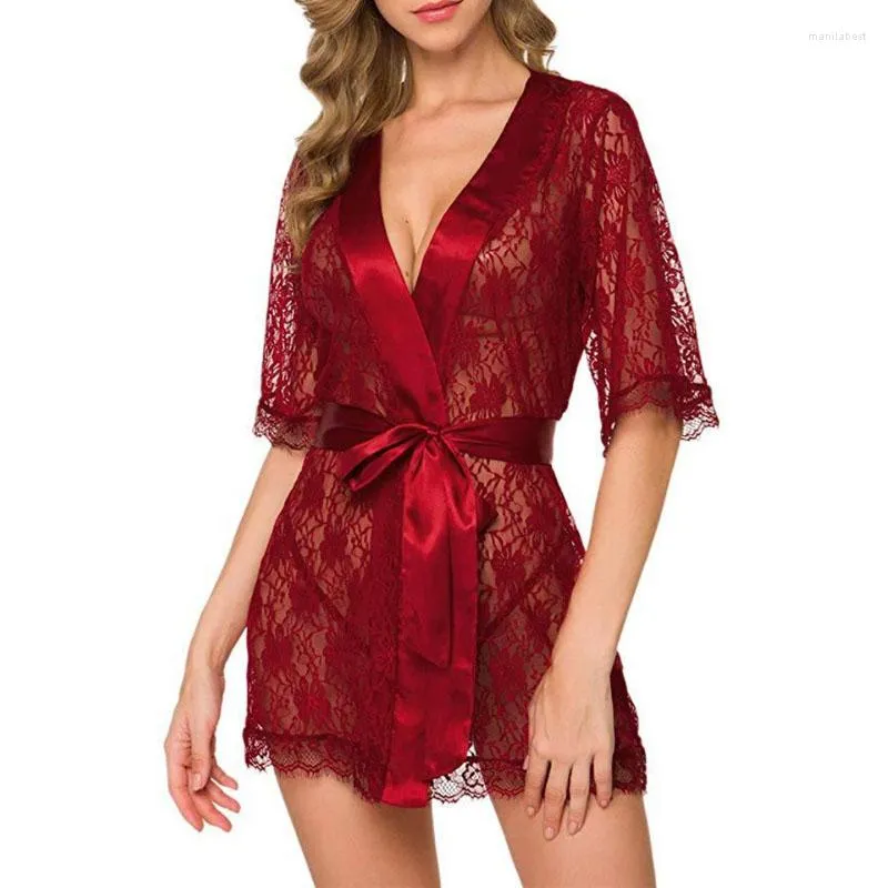 Mulheres sleepwear moda perspectiva renda camisola profunda decote em v casa noite veste conjunto europeu e americano diversão nightwear sleep wear