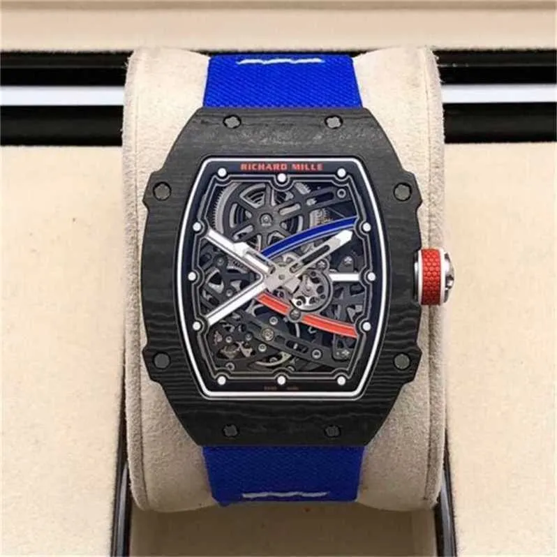 Watch Watch Tourbillon Linding Edition chronograph y Case Designer y Sweatproof Automatic Sports Wristwatches Mechanical Swiss RM6702 Carbon Fiber Limited Vbzn