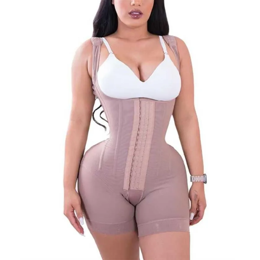 Vrouwen Shapers Hoge Dubbele Compressie Kledingstuk Buik Controle Haak En Oog Sluiting Tummy Verstelbare Bodysuit Women267g