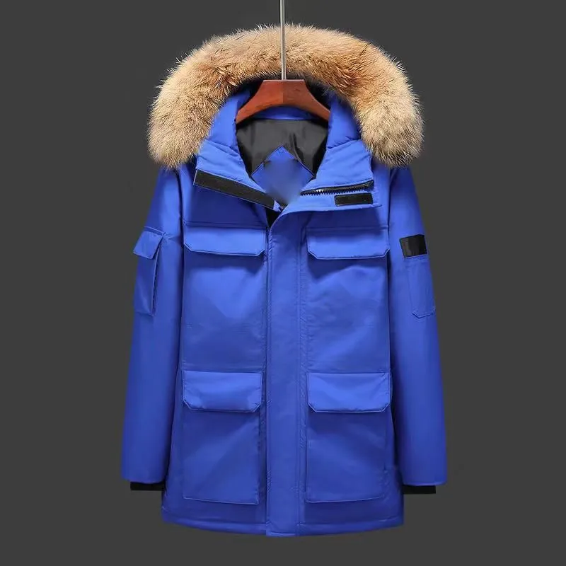 2024 Gans Down Jacke Herren und Damen Nerzfellkragenpaar Mantel Winter Mode Outdoor verdickte warme kundenspezifische Designer-Kleidung M-5xl