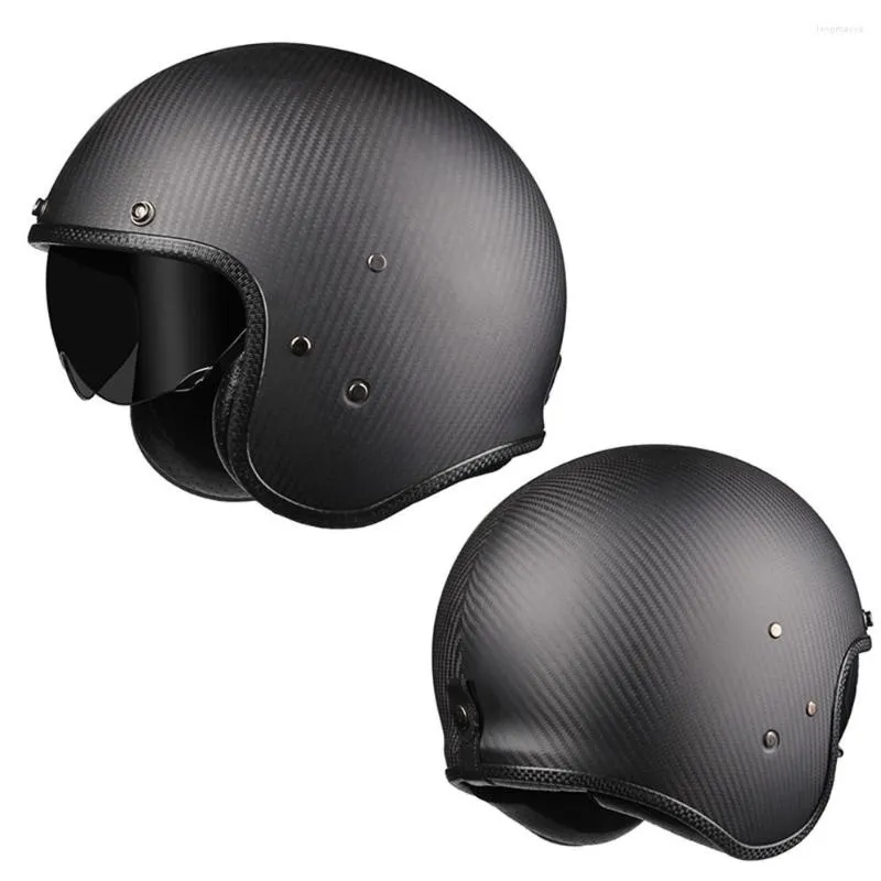 Casques de moto Casque de moto en fibre de carbone à profil bas Casque de sécurité Casque d'équitation DOT ECE approuvé Moto Touring Casco Helm