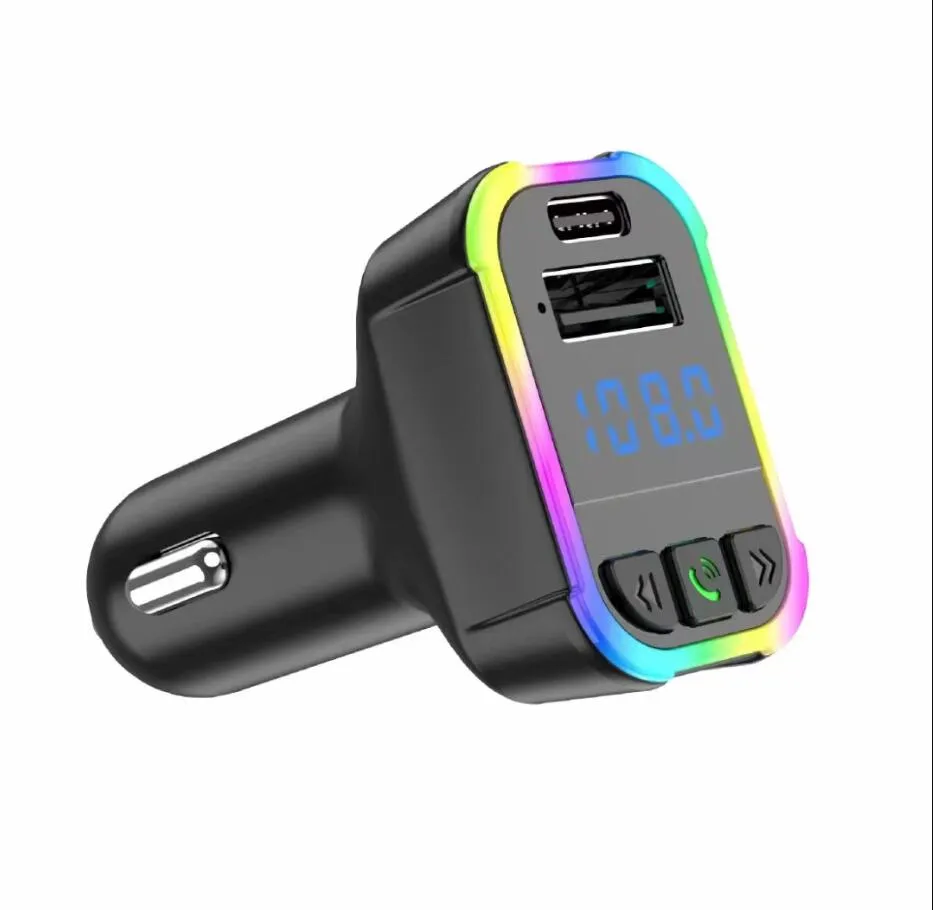 G43 G44ワイヤレスカーキット3.1AタイプCポートUSB COSB C FAST CARGING CARGER MP3プレーヤーハンズフリーキットBluetooth Car FM Transmitter