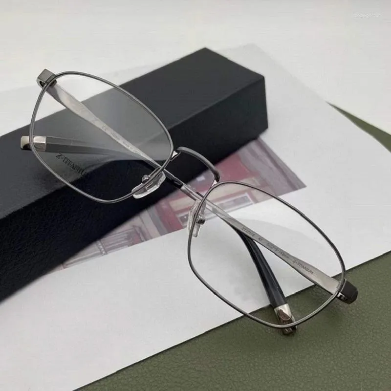 Solglasögon ramar Pure Titanium Business Glasses Frame Men Gereglasses Japanska varumärkesrecept Eyewear Optiska linser Myopia Reading