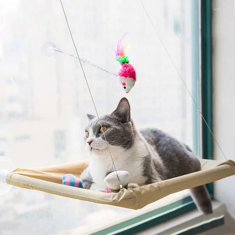 Lits pour chats hamac Stable suspendu pour chats lit de fenêtre confortable avec couverture siège souple détachable portant 20kg