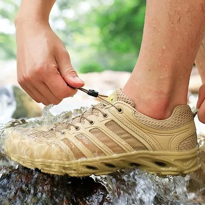 Water Shoes Outdoor Fast Dry Waterproof Wading Shoes Ultra Light Non-slip Water Sports Shoes Summer Hiking Mesh Breathable Fishing Aqua Shoe 231006