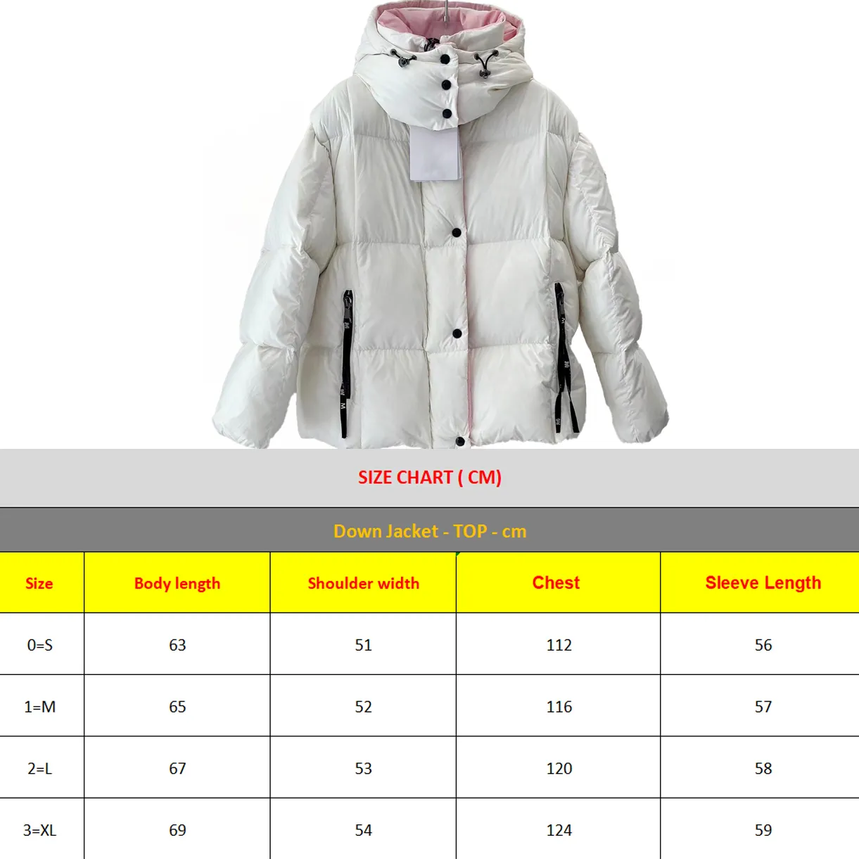 Ilah Designer Down Puff Jacket For Men And Women Pink Lining Cold
