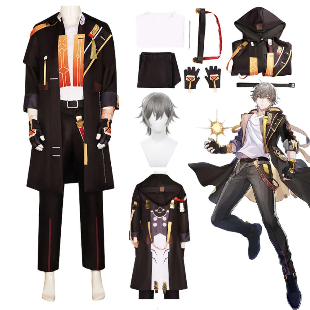 Game Trailblazer Cosplay Honkai Star Rail Cosplay Kostuum Pruiken Anime Mannen Uniform Trailblazer Pruik Halloween Party Kostuum Setcosplay