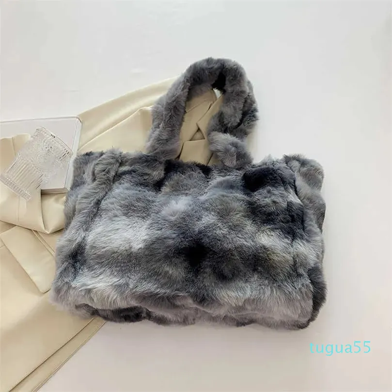 Autumn Winter Plush Big Bag For Women Fashion Versatile Handbag Trend Casual Soft Plush Tygväska
