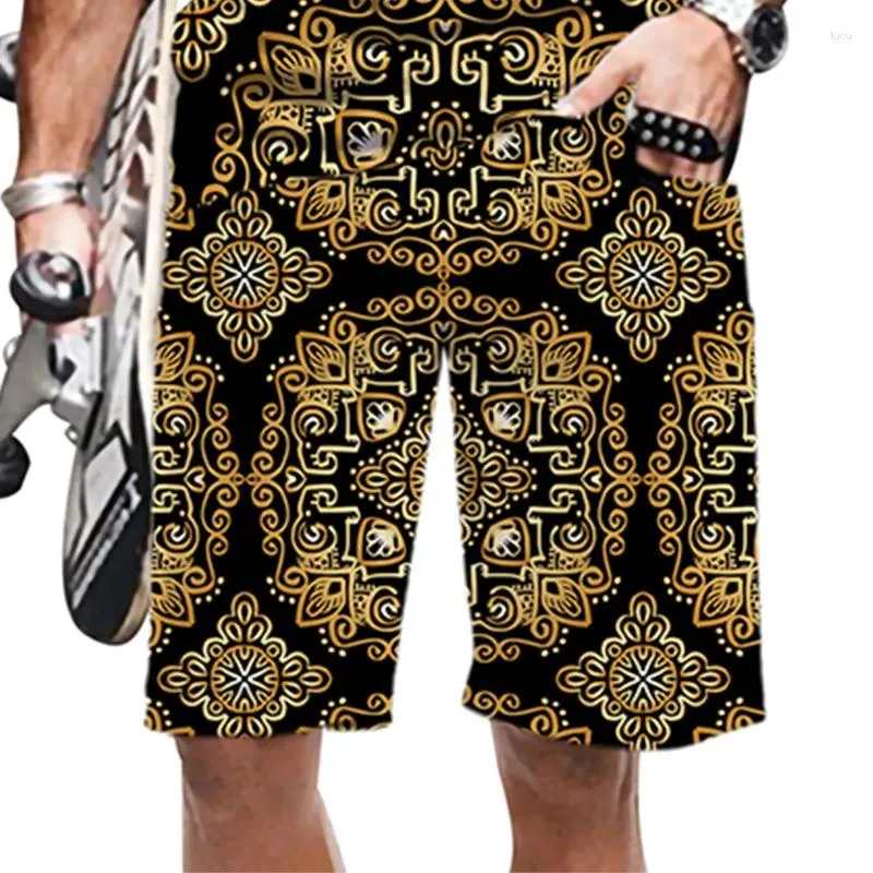 Herr shorts mönster avancerad lyx rolig streetwear sommar casual män/kvinnor snabbt torrt löst strandmode