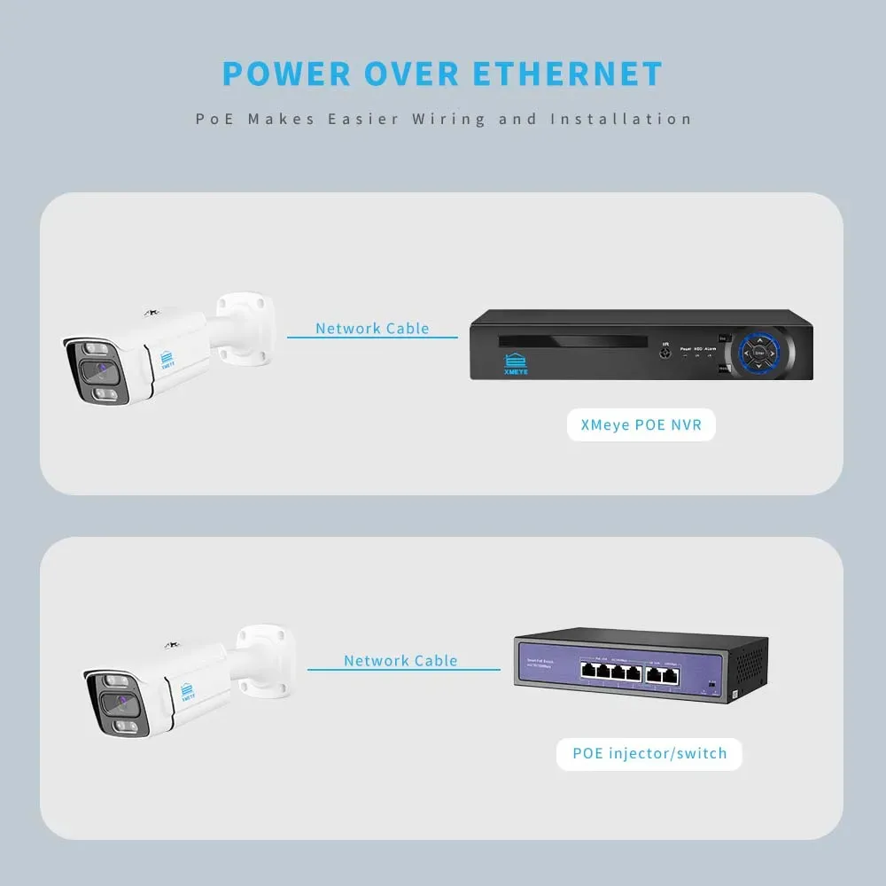 XMEYE 4K 8MP POE Hikvision Outdoor Camera With Two Way Audio Dual