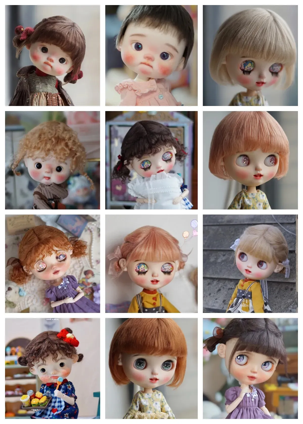 Bambole Qbaby Amydoll Accessori per bambole BJD Parrucche Treccia Per bambole Ragazza Giocattolo Parrucche di seta al latte Moda Cute Capelli corti Frangia Parrucche per bambole 230928