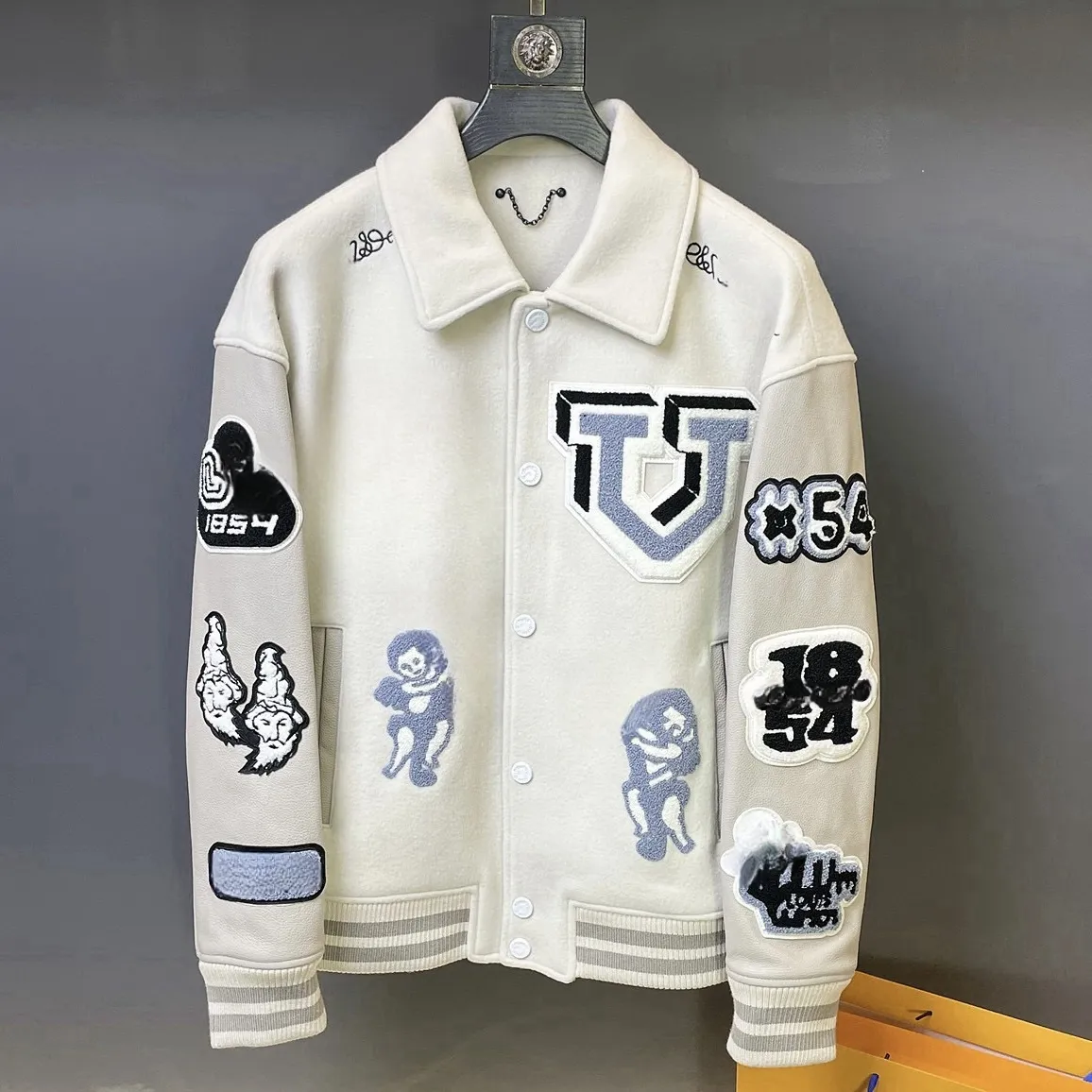 Men Baseball Jacket Luxury Varsity Jacket Leather Embroidered Reflective Coat Casual Plus Size Letter Windbreaker Yellow Black White Autumn Winter Outerwear From 54 39 DHgate