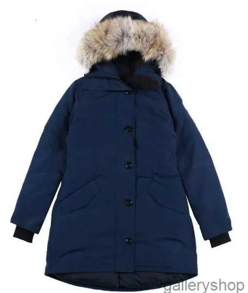 Womens Real Wolf Fur Canadian Down Coats With Hooded Collar Warm