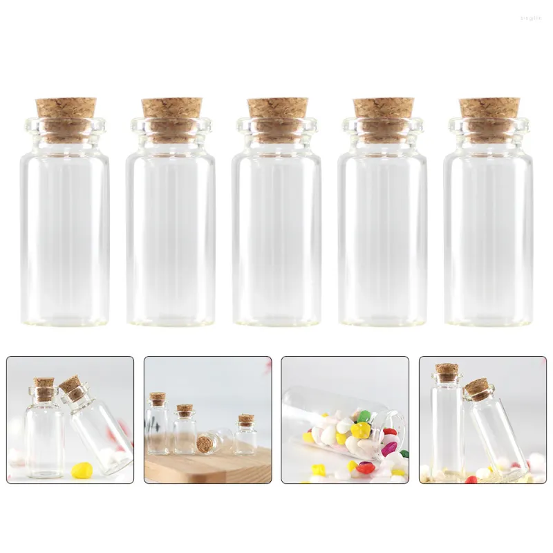 Vases Message Glass Bottle Snap Cork Clear Dessert Containers Transparent Storage