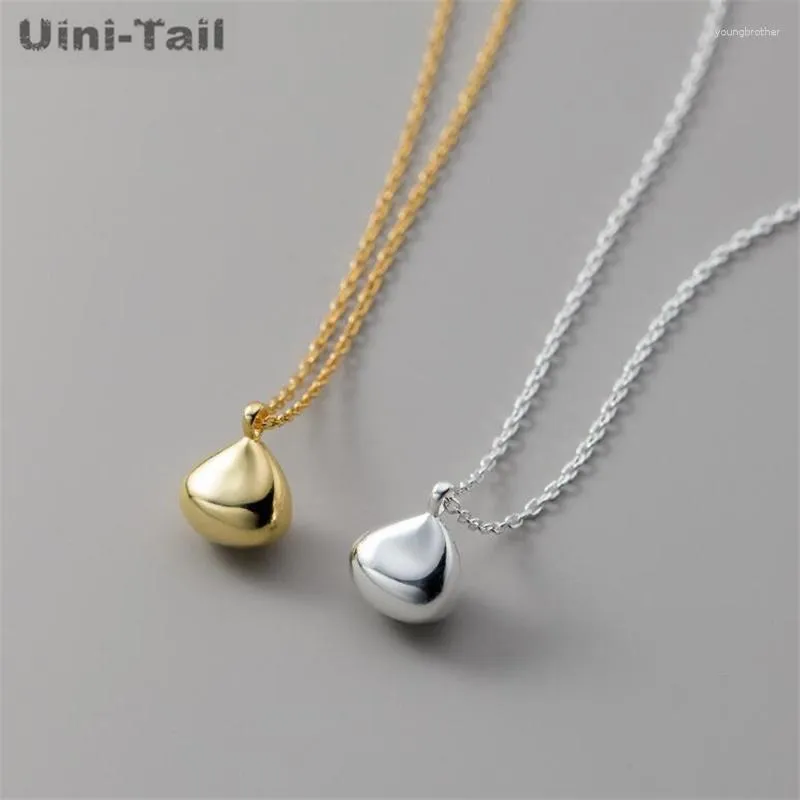Pendant Necklaces Uini Tail Selling 925 Tibetan Silver Simple And Small Smooth Droplet Necklace Fashion Exquisite Temperament Jewelry