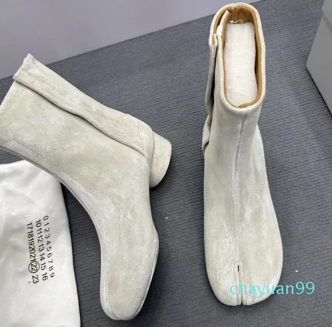 Classic Brand New Glitter Anatomy Ankle Tabi Boots Thick Heel Round Toe