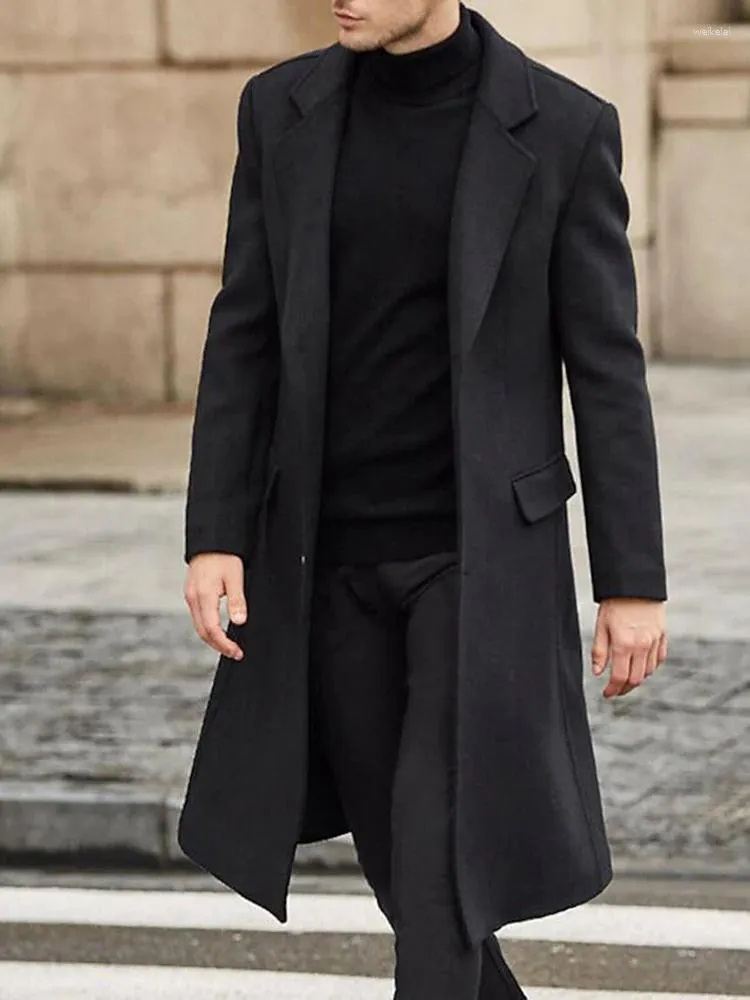 Costumes pour hommes seulement veste 1 pièces 2023 Blazer simple boutonnage laine Trench coupe ajustée mode robe de soirée manteau d'hiver décontracté