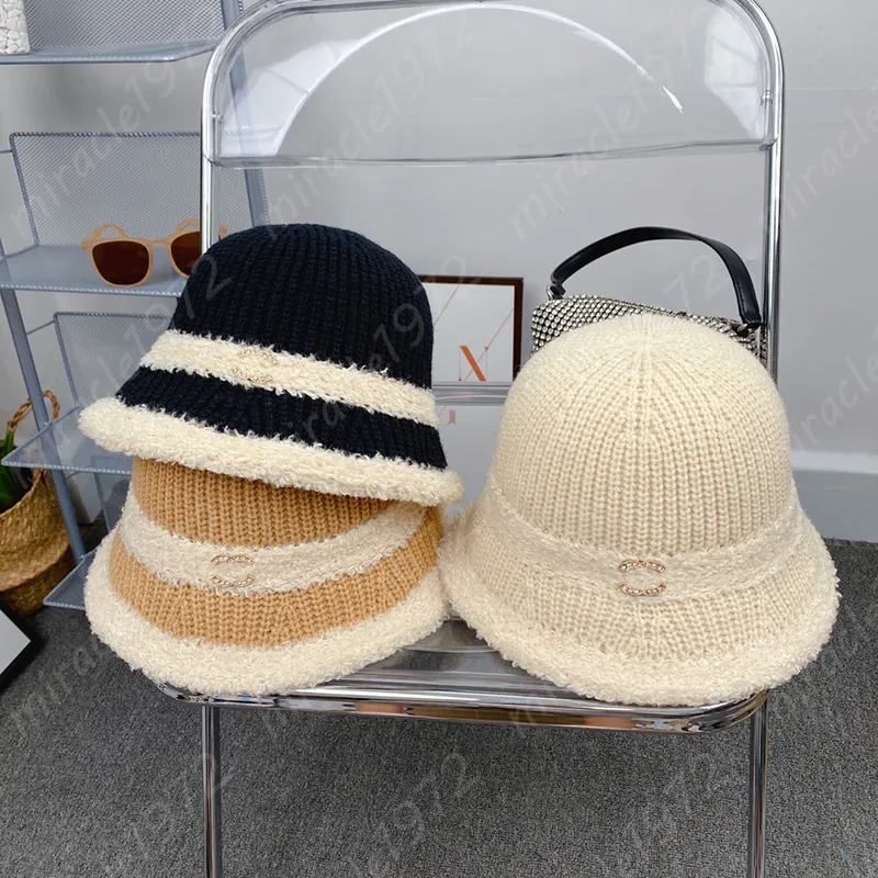 Berretto invernale lavorato a maglia Cappello firmato Cappelli in lana pelosa Cappelli da viaggio di lusso da donna Casquette Moda Stripe P Cappellini da uomo Berretto da pescatore Hot -3