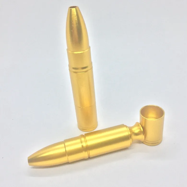 Mini Goud Aluminium Pijpen Bullet Cartridge Vorm Kruid Tabak Draagbare Verwijderbare Filterkom Innovatieve Handpijpen Filter Mondstuk Sigarettenhouder DHL